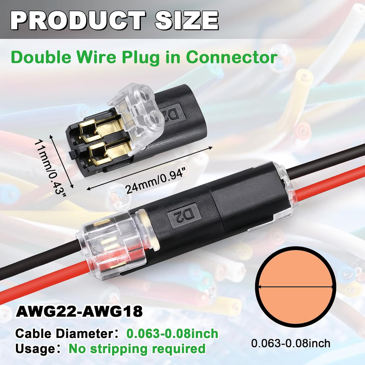 SnapWire™ Double-Wire Quick-Connect Electrical Connectors
