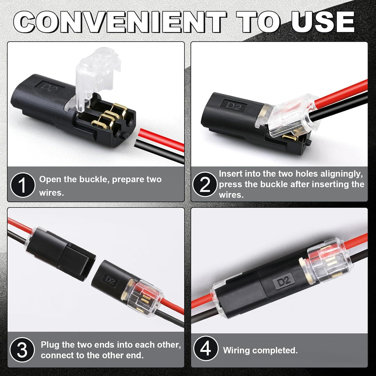 SnapWire™ Double-Wire Quick-Connect Electrical Connectors