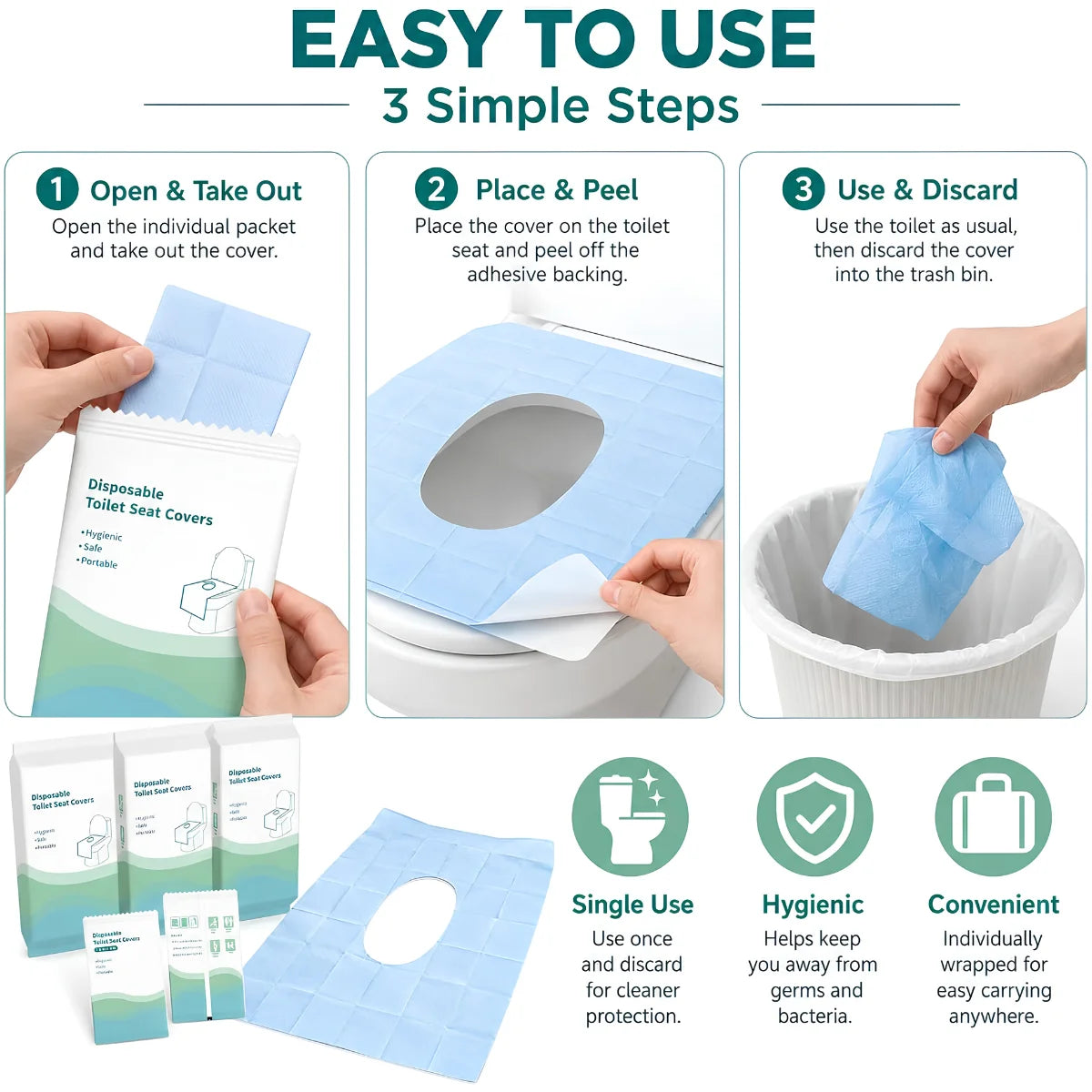 CleanSeat™ Disposable Toilet Seat Cover