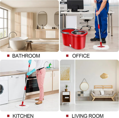 MopEase™ 360° Spin Mop & Bucket Set